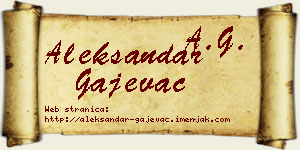 Aleksandar Gajevac vizit kartica
